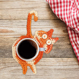 Set of 3pcs Handmade Woven Cat Butt Coasters Coffee Cup Mats Mug Pad for Home Office