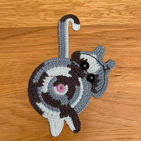 Set of 3pcs Handmade Woven Cat Butt Coasters Coffee Cup Mats Mug Pad for Home Office