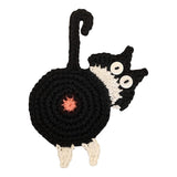 Set of 3pcs Handmade Woven Cat Butt Coasters Coffee Cup Mats Mug Pad for Home Office