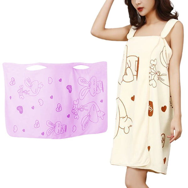 Women Quick Drying Shower Wrap Wearable Towel Body Spa Bath Dress-Style 2