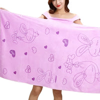 Women Quick Drying Shower Wrap Wearable Towel Body Spa Bath Dress-Style 2