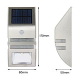 Solar LED Wall Light Wireless Motion Sensor Outdoor Garden Light