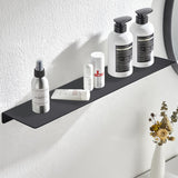 Wall Mount Floating Shelf Brackets Towel Rail Rack Display Shelves Bathroom Black