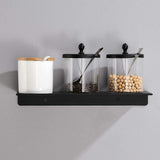 Wall Mount Floating Shelf Brackets Towel Rail Rack Display Shelves Bathroom Black