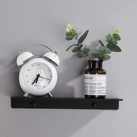 Wall Mount Floating Shelf Brackets Towel Rail Rack Display Shelves Bathroom Black