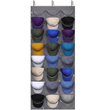 Hat Rack 24 Pocket Over the Door Cap Organizer for Baseball Cap Collection Dark Grey