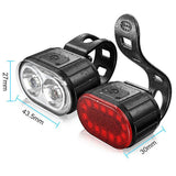 Rechargeable Bicycle Lights Set Bright 4+6 Modes Front Light and LED Back Taillight