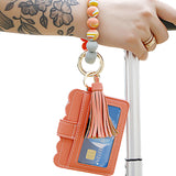 Wristlet Keychain Bracelet WalletKey Ring Silicone Bead Bangle Orange