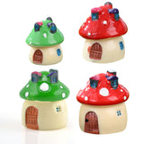 4Pcs DIY Dollhouse Miniatures Mushroom Statue Figurines Fairy Garden Ornament Decor-Style 2 的副本