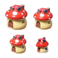 4Pcs DIY Dollhouse Miniatures Mushroom Statue Figurines Fairy Garden Ornament Decor-Style 3