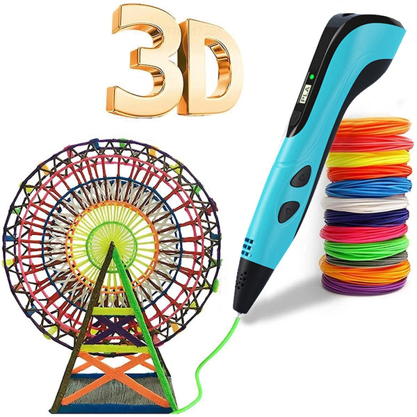 3D Printing Pen with 13 PCL Filaments DIY Crafting Doodle Drawing Gift Blue