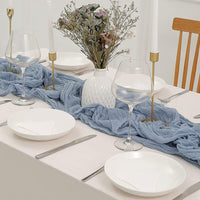 Tulle Doily Table Runner Boho Table Runner Wedding Table Decor Blue