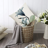 4Pcs Flower Pillow Cover Linen Pillow Case for Living Room Couch Sofa Home Decor