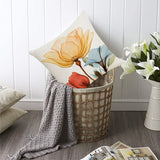 2Pcs Flower Pillow Cover Linen Pillow Case for Living Room Couch Sofa Home Decor-Style 2