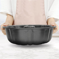 FancyGrab Oven Baking Tools Molds Baking Cups Fluted Tube Cake Pans for Baking Black