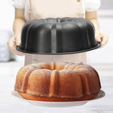 FancyGrab Oven Baking Tools Molds Baking Cups Fluted Tube Cake Pans for Baking Black