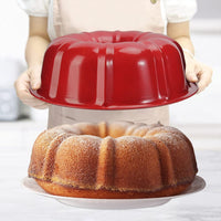 FancyGrab Oven Baking Tools Molds Baking Cups Fluted Tube Cake Pans for Baking Red