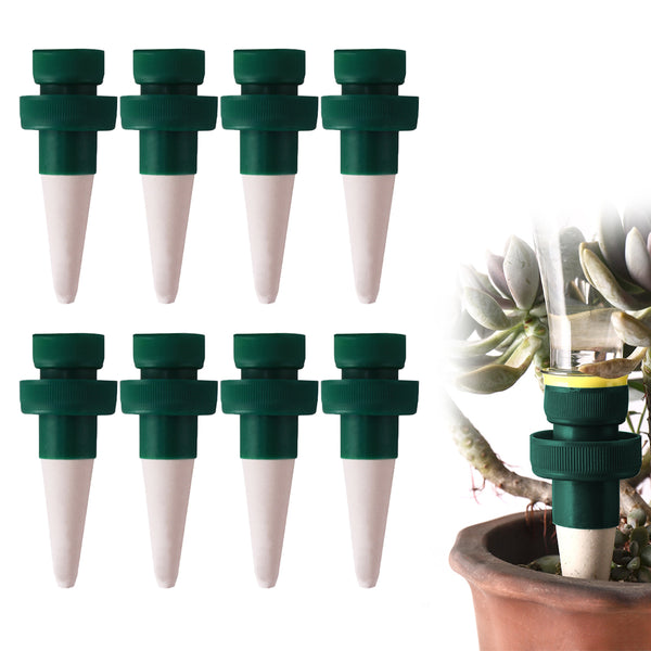 FancyGrab 8Pcs Automatic Watering Spikes Bottle Adapter Terracotta Plant Watering Stakes Automatic Irrigation System