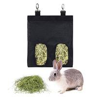 Two-Hole Rabbit Hay Feeder Bunny Hay Bag for Rabbits Fabric Hanging