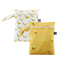 FancyGrab 2Pcs Printed Water Resistant Dry Wet Bag Reusable Diaper Storage Bag Swimsuits Bags Style 9