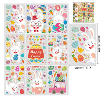 FancyGrab Set of 9 Sheets Double Sided Printed Easter Window Cling Stickers Easter Bunny Decal Home Decor Style 2