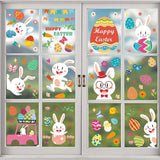 FancyGrab Set of 9 Sheets Double Sided Printed Easter Window Cling Stickers Easter Bunny Decal Home Decor Style 2