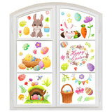 FancyGrab Set of 9 Sheets Double Sided Printed Easter Window Cling Stickers Easter Bunny Decal Home Decor Style 4