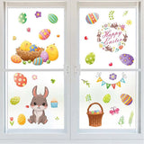 FancyGrab Set of 9 Sheets Double Sided Printed Easter Window Cling Stickers Easter Bunny Decal Home Decor Style 4