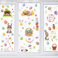 FancyGrab Set of 9 Sheets Double Sided Printed Easter Window Cling Stickers Easter Bunny Decal Home Decor Style 4