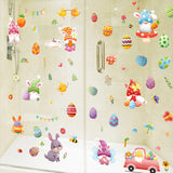 FancyGrab Set of 9 Sheets Double Sided Printed Easter Window Cling Stickers Easter Bunny Decal Home Decor Style 5