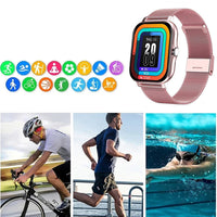 FancyGrab Bluetooth Smart Watch Heart Rate Monitoring Sports Smart Bracelet Pink