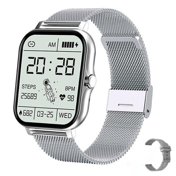 FancyGrab Bluetooth Smart Watch Heart Rate Monitoring Sports Smart Bracelet Silver