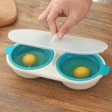 FancyGrab 2Pcs Microwave Egg Poacher Draining Egg Boiler Cooking Egg Gadget