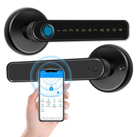 FancyGrab Indoor Fingerprint Lock Smart Fingerprint Door Lock Digital Password Door Lock Black