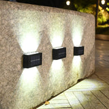 2 Pack 10LEDs Solar Wall Lights Water-resistant Garden Outdoor Fence Yard Lighting White