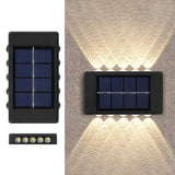 2 Pack 10LEDs Solar Wall Lights Water-resistant Garden Outdoor Fence Yard Lighting Warm