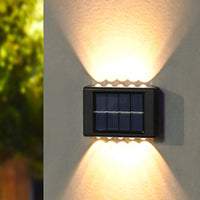 2 Pack 10LEDs Solar Wall Lights Water-resistant Garden Outdoor Fence Yard Lighting Warm