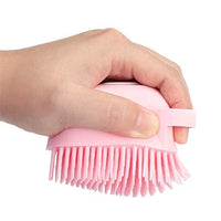 FancyGrab 2Pcs Silicone Exfoliating Body Scrubber Exfoliating Shower Brush Massage Bathing Brush Blue and Pink