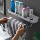 Bathroom Shelves Organizer Wall Mount Home Kitchen Bathroom Storage Rack Punch Free Style 2