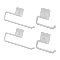 4Pcs Wall Mounted Hanger Kitchen Roll Holder Paper Towel Rack Self-Adhesive Tissue Holder