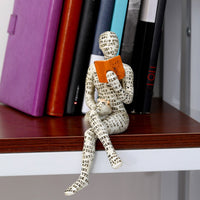 Woman Reading Statue Bookshelf Decor Thinker Style Resin Statue Ornaments Style 2