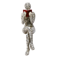 Woman Reading Statue Bookshelf Decor Thinker Style Resin Statue Ornaments Style 4