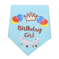 6Pcs Dog Birthday Bandana Hat Banner Set Birthday Party Supplies Decorations Blue