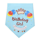 6Pcs Dog Birthday Bandana Hat Banner Set Birthday Party Supplies Decorations Blue