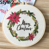 Christmas Embroidery Starter Kit DIY Cross Stitch Pattern Needlework Embroidery