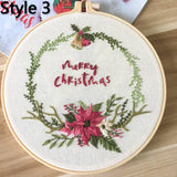 Christmas Embroidery Starter Kit DIY Cross Stitch Pattern Needlework Embroidery