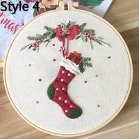 Christmas Embroidery Starter Kit DIY Cross Stitch Pattern Needlework Embroidery