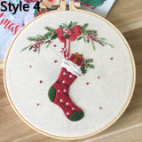 Christmas Embroidery Starter Kit DIY Cross Stitch Pattern Needlework Embroidery