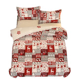 3pcs Christmas Quilt Duvet Cover Double Size Bedding Set-Style 1