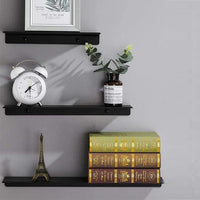 Wall Mount Floating Shelf Brackets Towel Rail Rack Display Shelves Bathroom Black